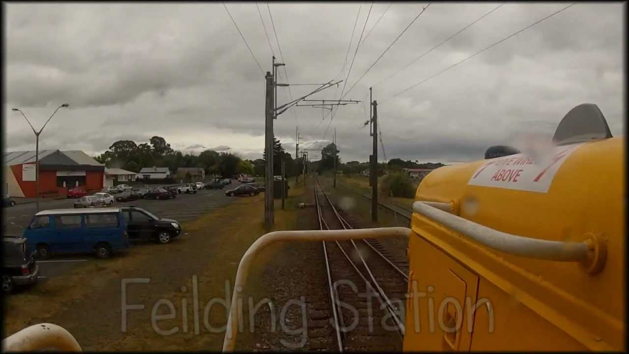 North Island Main Trunk railway, driver's eye view at 5 x full speed aboard The Northern Explorer.