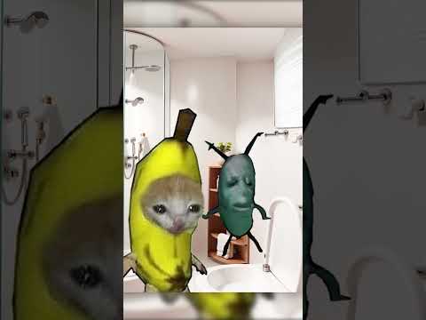 Banana Cat 🍌🐱 Gets Rid Of Annoying Plankton 🦠😂