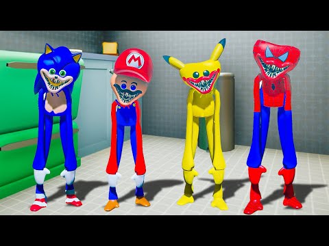What If We Change Huggy Wuggy To Spider-Man, Sonic, Pikachu, Mario, Luigi