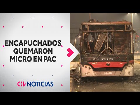 Encapuchados QUEMARON BUS por completo en Pedro Aguirre Cerda: Se encontraron panfletos en el lugar