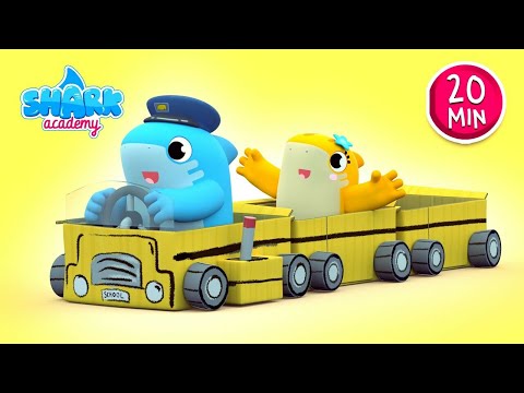 Roda no ônibus versão Baby Shark - Crianças Brincando de Profissões