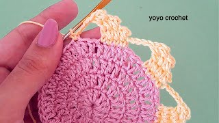حواف / أطراف كروشية دائرية جميلة و سهلة للمبتدئين  -  easy crochet edges #يويو_كروشية