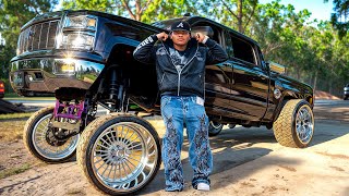Driving the MOST DANGROUS Squatted trucks... Stacked lifted kit BROKEN!