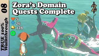 Zora's Domain and All its Quests Full 100% Completion Walkthrough Zelda Breath of The Wild | BotW