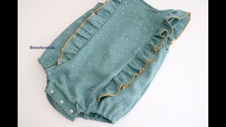 Tutorial y PATRONES: Pelele con volantes unisex (talla 0 a 36 meses)