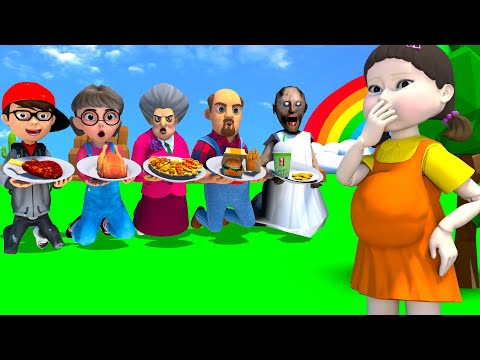 Scary Teacher 3D vs Squid Game 2 Find true love for Nick and Neighbor 5 Times Challenge