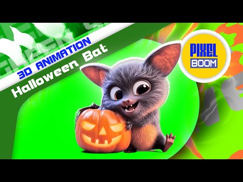Green Screen Halloween Bat 3D Animation PixelBoom