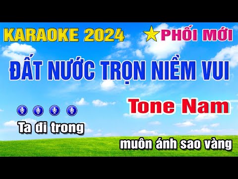 Đất Nước Trọn Niềm Vui Karaoke Tone Nam (Eb) Nhạc Sống | Trung Hiếu