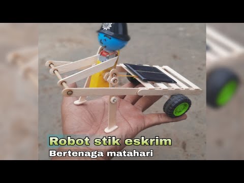 Diy robot stik eskrim tanpa beterai berjalan dengan cahaya