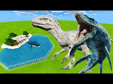 MCPE: How To Make a MOSASAURUS & INDOMINUS REX FARM