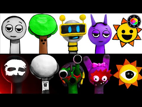 Como hacer a TODOS LOS PERSONAJES de SPRUNKI INCREDIBOX 🌈🌥️ (Vineria, Mr Son y) Clay | PlastiVerse