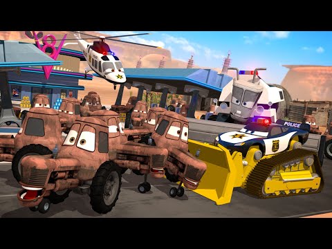 Cars Sheriff McQueen 🚓⚡Grand Theft Dinoco 🚜 Tractor Stampede 🚨 Curly Chaos