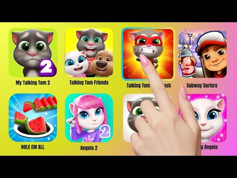 My Talking Tom 2,Tom Hero Dash, Talking Tom Friends, Hole Emall, Subway Surfers 