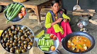 SNAIL FRY | Snail Recipe Cooking in Santali Traditional method || Cooking by  Santali Village Girl 