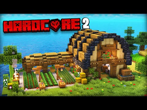 I Built the COZIEST BARN on my Island Hardcore Minecraft World (#2)