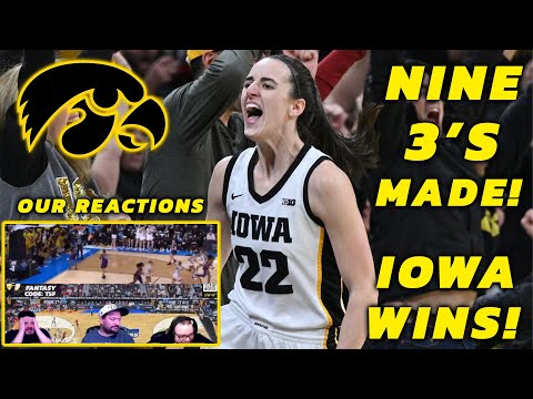 Iowa's Caitlin Clark's 3-Point Reactions against LSU & Win