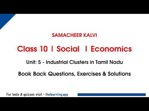 Industrial Clusters in Tamil Nadu Exercises | Unit 5 | Class 10 | Economics | Social | Samacheer