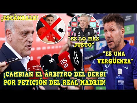 🚨¡ESCÁNDALO! CAMBIAN el ÁRBITRO del DERBI por PETICIÓN del REAL MADRID ¡EXPLOTA el ATLETI por ESTO!