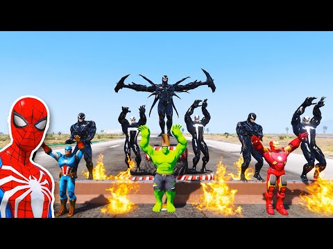 Spider-Man Saves Avengers: Epic Battle Against Venom Brothers! 🤯 #gta5