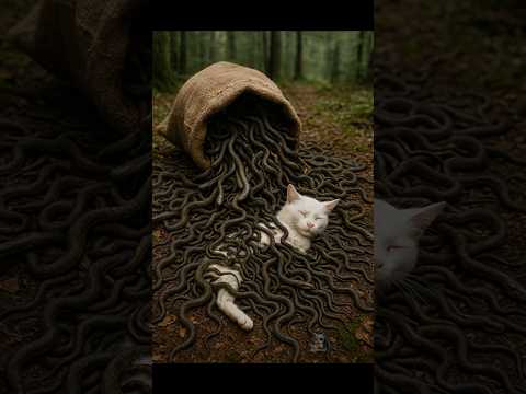 “Serpent Summit Rescue: Baby Monkey & Kitten Save Mom-Cat!” 🐱🐍🐒⛰️