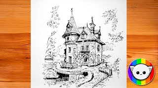 How to draw a fantasy house | iPad drawing tutorial