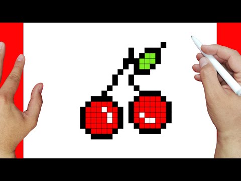 Truco para dibujar Cerezas en Pixel Art | Dibujos fáciles