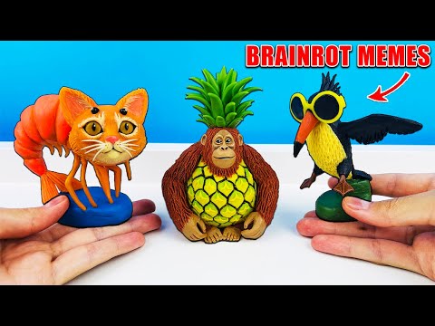 Making Trippi Troppi 🦐🐱 Frulli Frulla 🍍🦧 Orangutini Ananasini | Brainrot memes with Clay