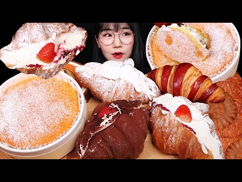 파리바게트 빵 떠먹는 몽슈슈 케이크 먹방 (생딸기우유크림 딸기티라미수 우유크림) ASMR Paris Baguette CREAM BREAD CAKE MUKBANG