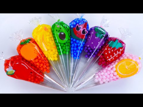 Making slime with piping bags satisfying slime videos! #slime #ASMR #daisyslime