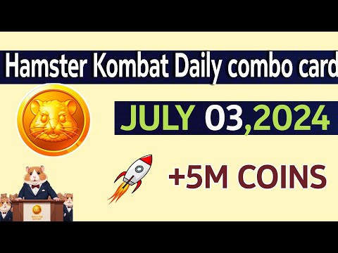 Hamster Kombat Daily Combo July 3, 2024| Daily Combo Cards Today | 5M Coins | make  money