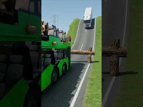 Colourful Buses & Dumper Trucks - BeamNG.Drive #shorts #beamngdrive #bus