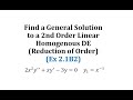 Understanding Reduction of Order in Differential Equations