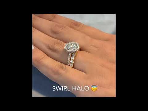 1.9 ct Round Diamond Twisted Halo Ring