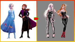 Elsa Anna Frozen Become Bad Girl - Transformation Art #disneyprincess
