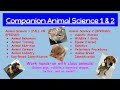 Companion Animal Science Concepts