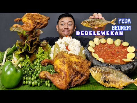 ENAK NIKMAT ⁉️ MAKAN LALAPAN JENGKOL MENTAH IKAN ASIN PEDA AYAM GORENG LENGKUAS SAMBEL MENTAH LEUNCA