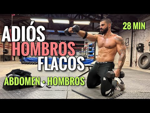 Adiós a los HOMBROS Flacos (28 Minutos) Rutina de Abdomen y Hombros Fuertes en Casa