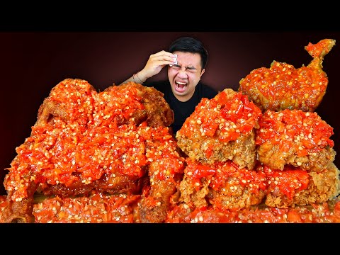 GILAA 🔥 MUKBANG 1 EKOR AYAM RICHEESE SAMBAL GEPREK 200 CABE + AYAM CRISPY PEDAS