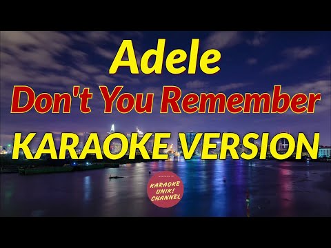 Don't You Remember - Adele Karaoke Version with Lyrics