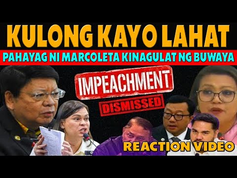MGA KONGRESISTA PUMIRMA SA IMPEACHMENT NI VP SARA SIGURADONG MAKUKULONG AYON KAY SEN. MARCO REACTION