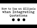 Using Ellipses in Writing