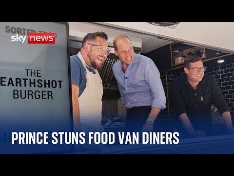 Prince William stuns food van diners by serving up Earthshot veggie burgers