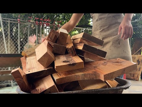 Creating a Unique Table from Small Wood Scraps: Efficient Waste Wood Recycling Idea