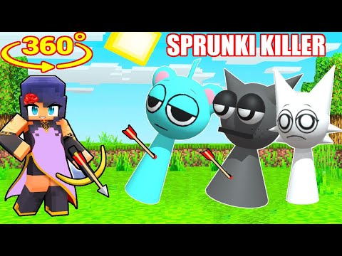 Aphmau Must Shoot Sprunki to Save Her Friends in Minecraft 360°!