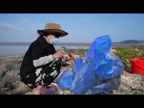 Pedras de Cristal Riverside / Cristais Coloridos / Quartzo / Cristais Azuis / Cristais Roxos