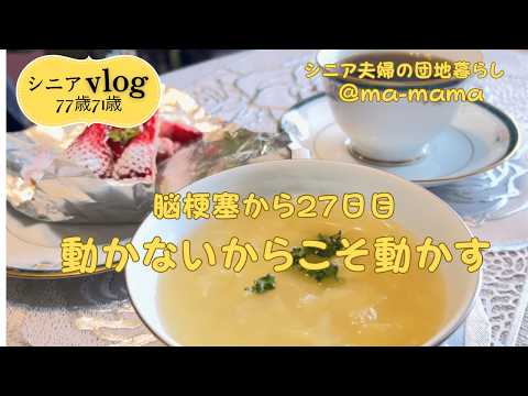 『シニア夫婦の団地暮らし』脳梗塞から27日目/リハビリ効果大/動かないからこそ動かす/次女に代わって長女/ヨーグルトと塩麹でクリームチーズ