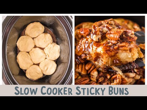 🍮Slow Cooker Sticky Buns {Made with biscuit dough!}