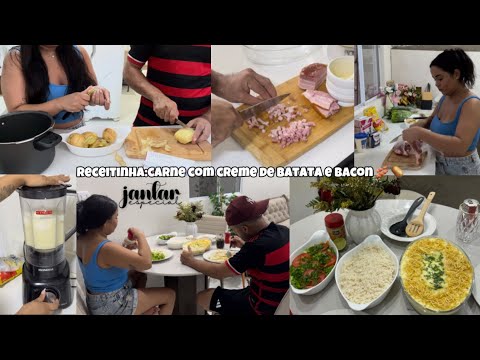 RECEITINHA:CARNE COM BATATA E BACON🥔🥓|jantar especial👩‍❤️‍👨❤️ficou uma delícia🤤🤌🏻