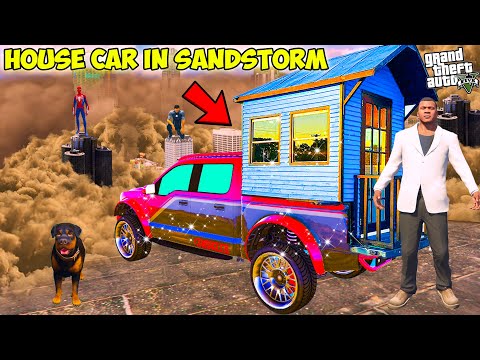 Franklin Built A House On His Car To Survive Sandstorm in GTA 5| GTA 5 AVENGERS