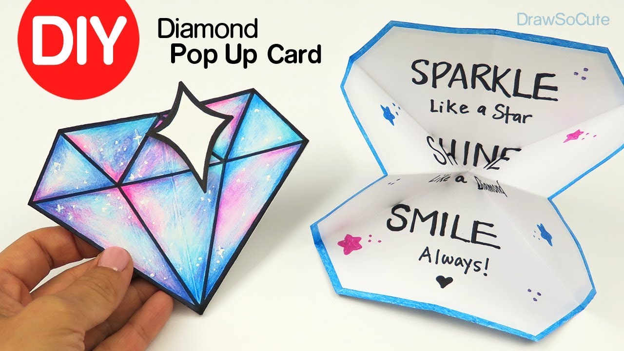 How to Make a Diamond Pop Up Card DIY Paper Craft